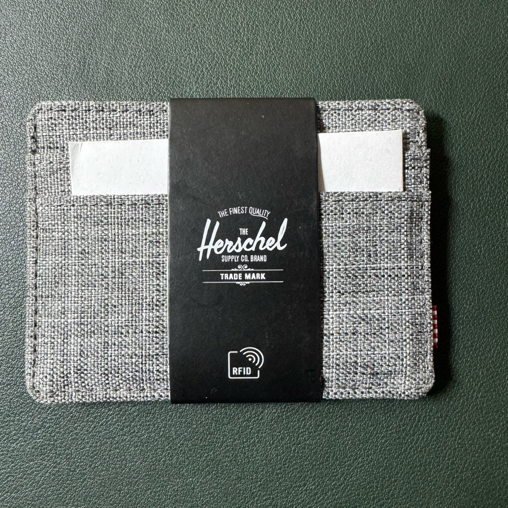 Herschel Supply Company Charlie Slim Gray Raven Crosshatch Wallet